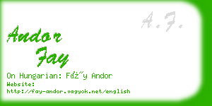 andor fay business card